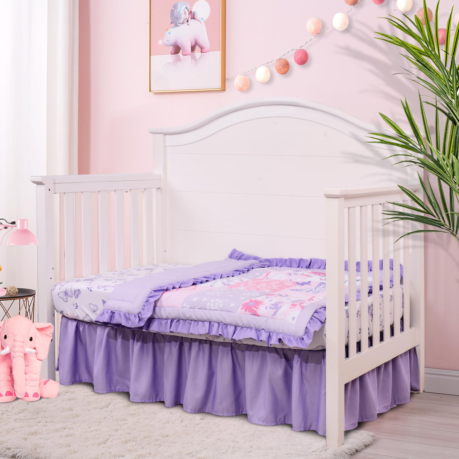 Cloele floral butterfly comforter with purple accents for cozy nights