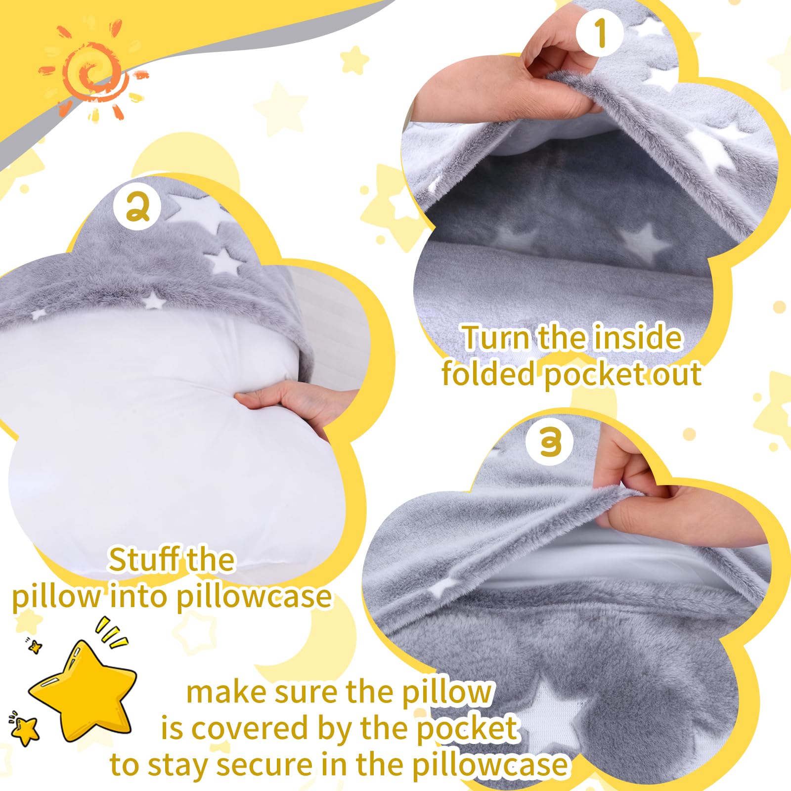 Cloele glow-in-dark star design lights up bedtime play.