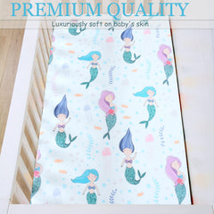 Cloele Mermaids sheet on a standard crib mattress for a smooth transition.