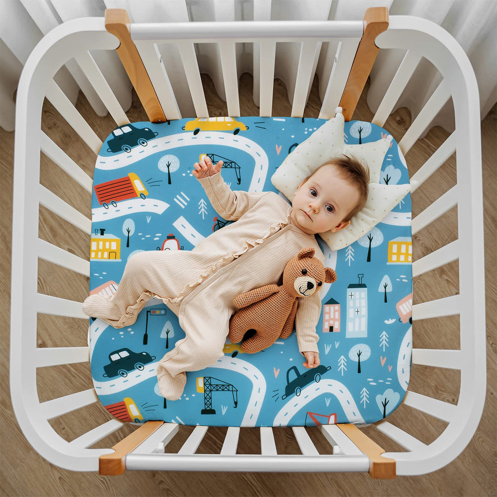 Cloele mini crib sheet compatible with square pack and play