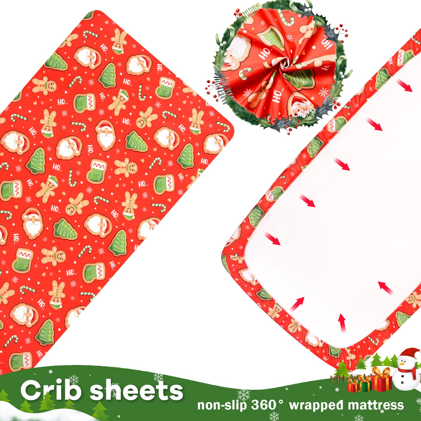 Cloele nursery decor crib sheet adds holiday charm to any nursery.