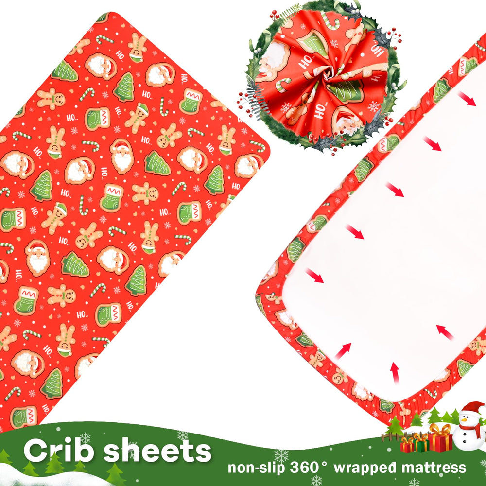 Cloele nursery decor crib sheet adds holiday charm to any nursery.