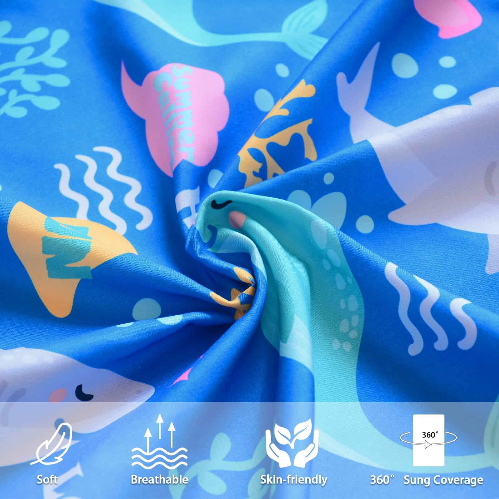 Cloele Ocean crib sheet creates a playful, inviting nursery scene.