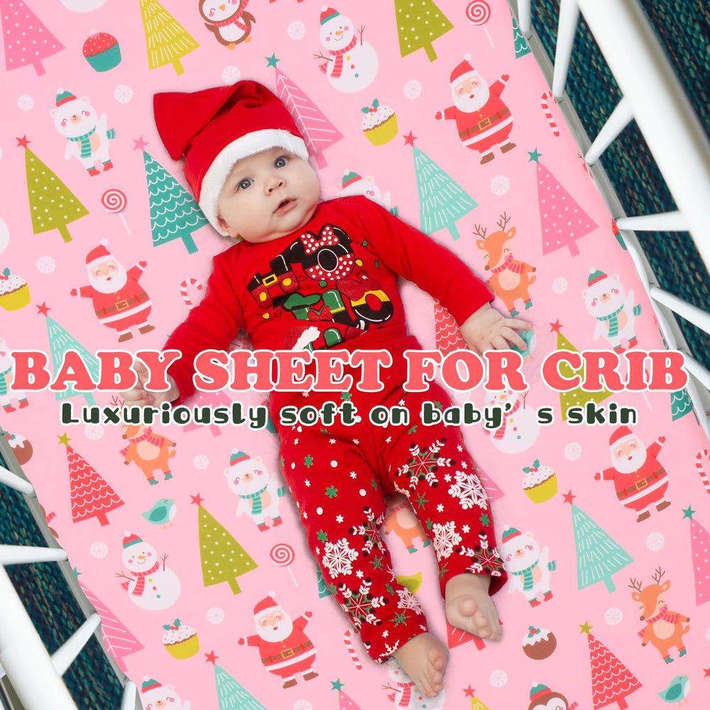 Cloele pink animal nursery sheet features soft, breathable fabric for cozy sleep.