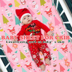 Cloele pink animal nursery sheet features soft, breathable fabric for cozy sleep.