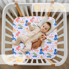 Cloele Square Playard Sheet features a playful dinosaur print.