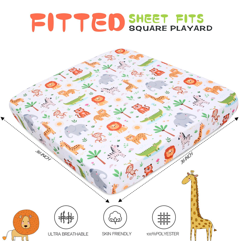 Cloele square playard sheet easy wrap design keeps mattress covered smoothly.