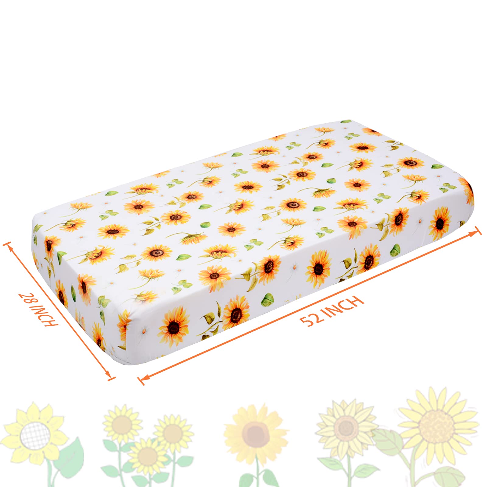 Cloele Sunflower crib sheet machine washable for easy care