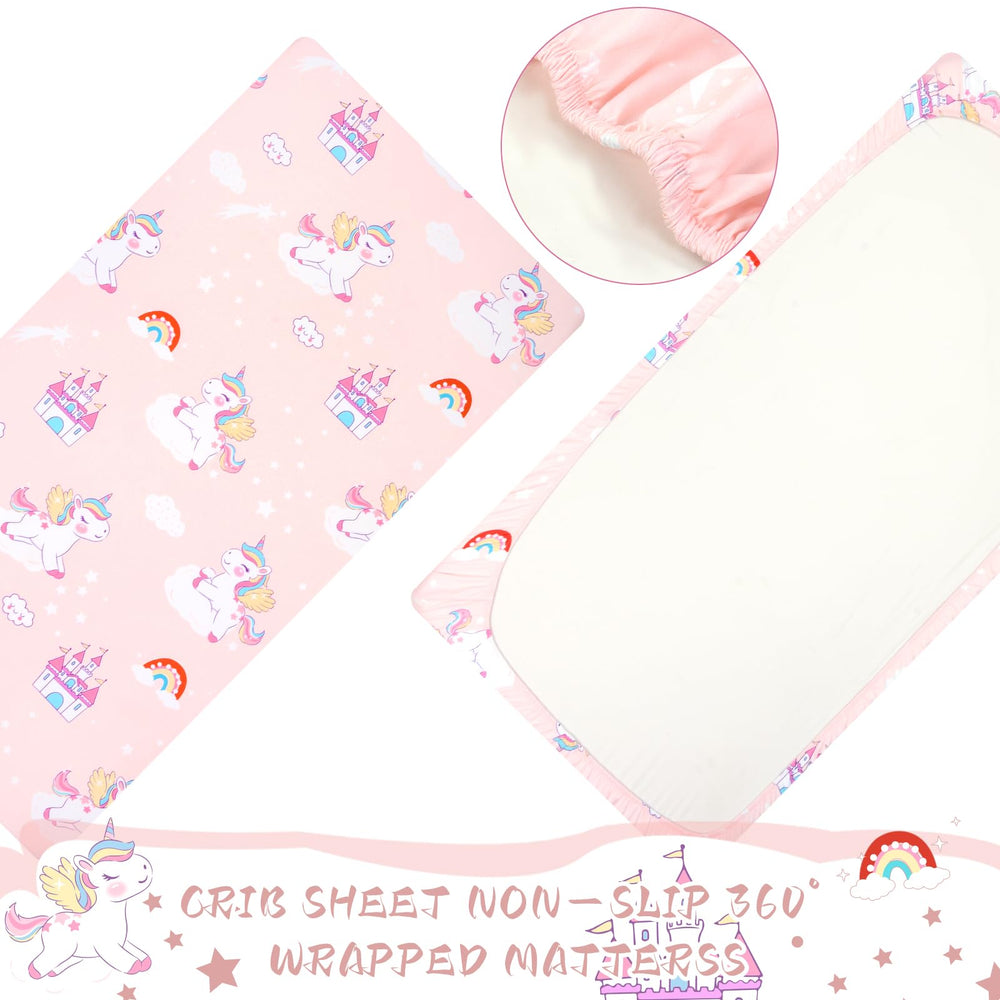 Cloele baby girls crib sheet designed for easy care and quick washing