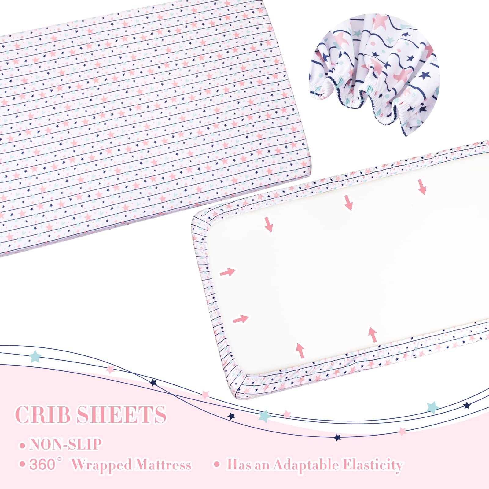 Cloele unicorns print bedding brings playful design to the nursery.