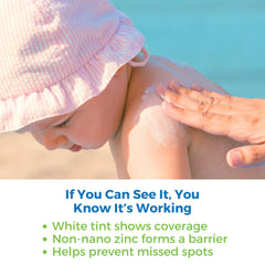 Close-up of 25% non-nano zinc oxide on skin