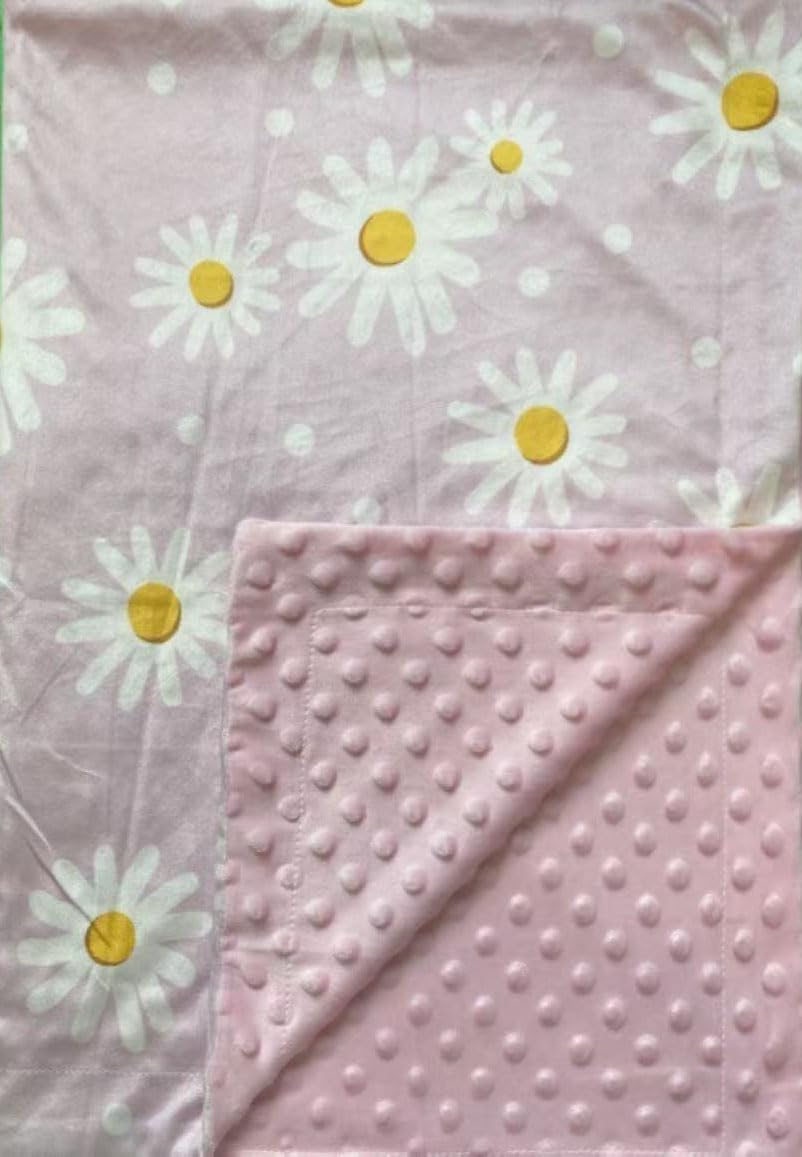 Closockey baby blanket Daisy double-layer Minky front view highlighting cozy warmth.