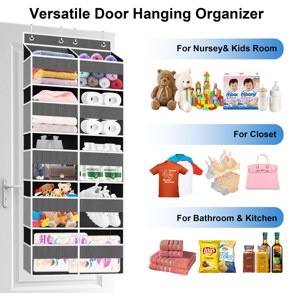 Clothink easy-install door organizer with bottom support for secure mounting.