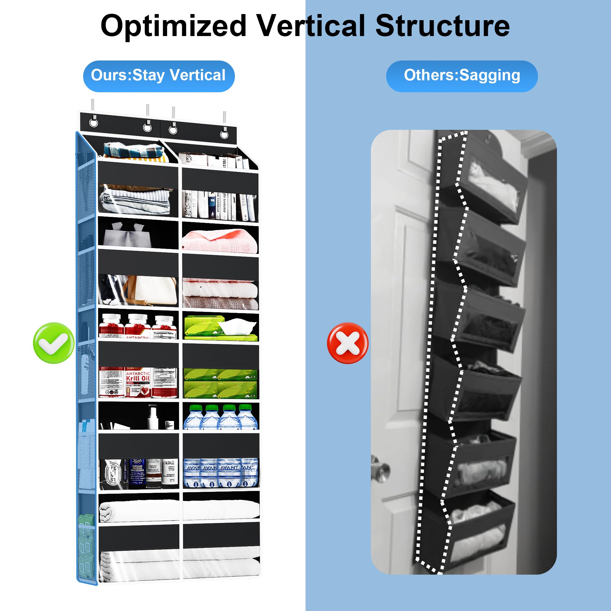 Clothink versatile storage holding toys and clothes in a closet.