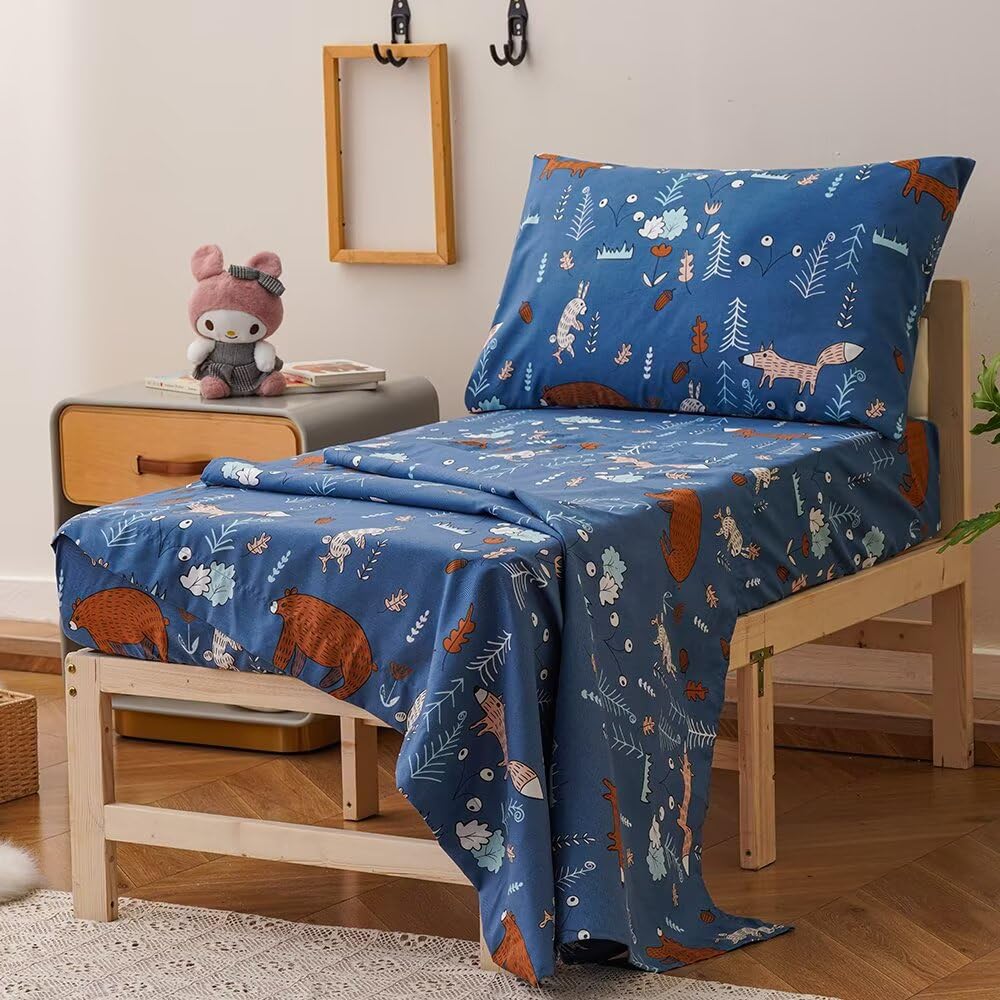 CLOTHKNOW animal toddler bedding pillowcase featuring bear motif and easy-care design.