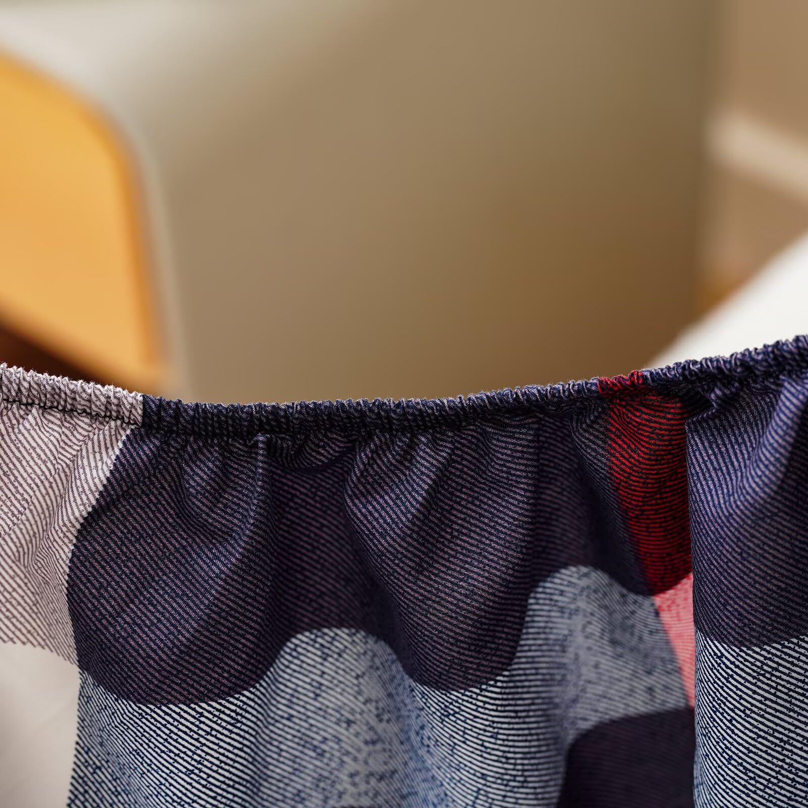ClothKnow blue plaid toddler bedding care instructions for easy washing