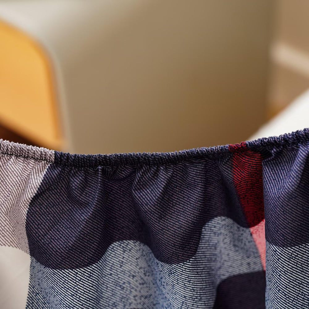 ClothKnow blue plaid toddler bedding care instructions for easy washing