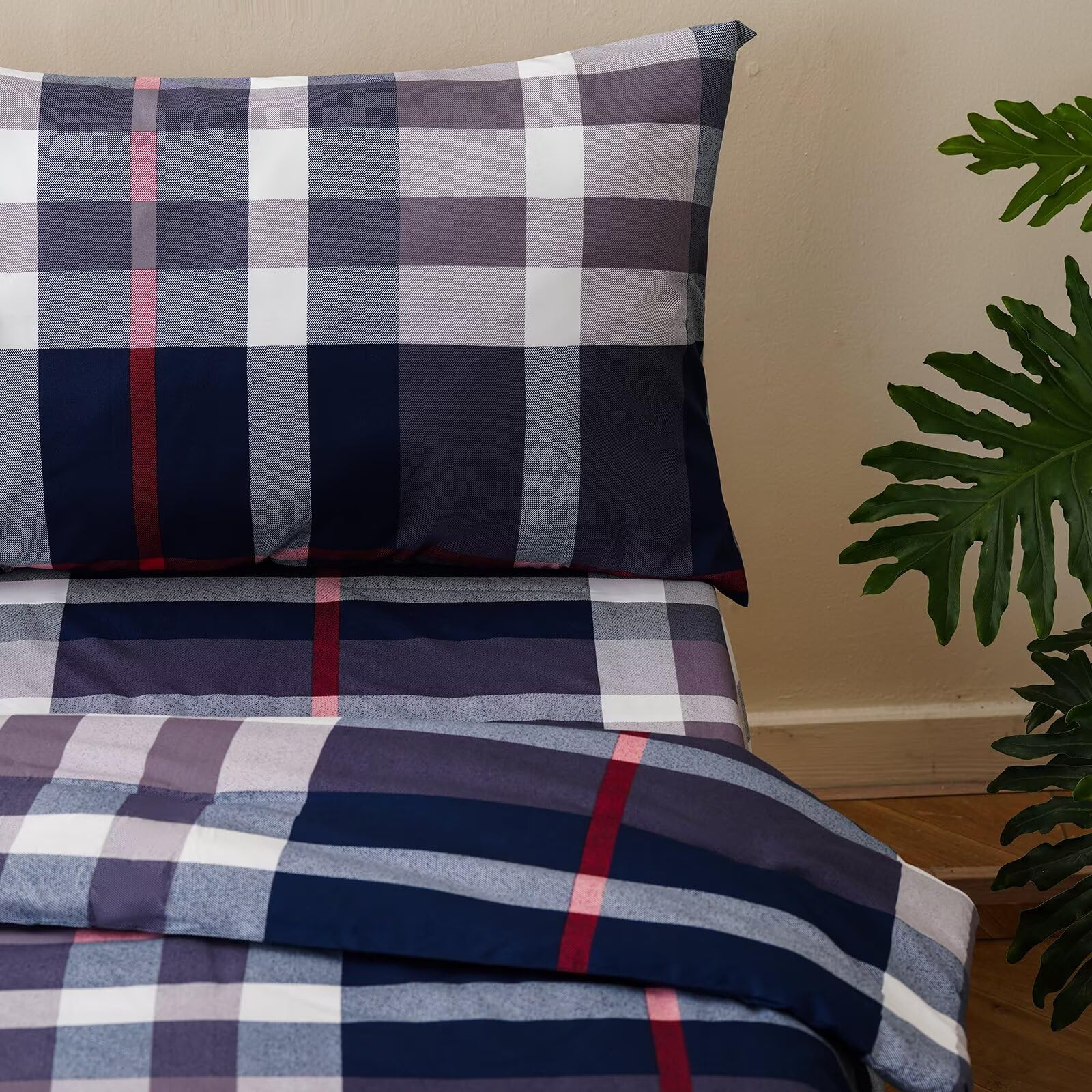 ClothKnow blue plaid toddler pillowcase adds gentle comfort day after day