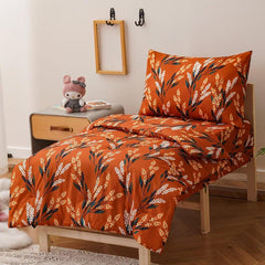 CLOTHKNOW floral toddler bedding flat sheet coordinates with green leaves design.
