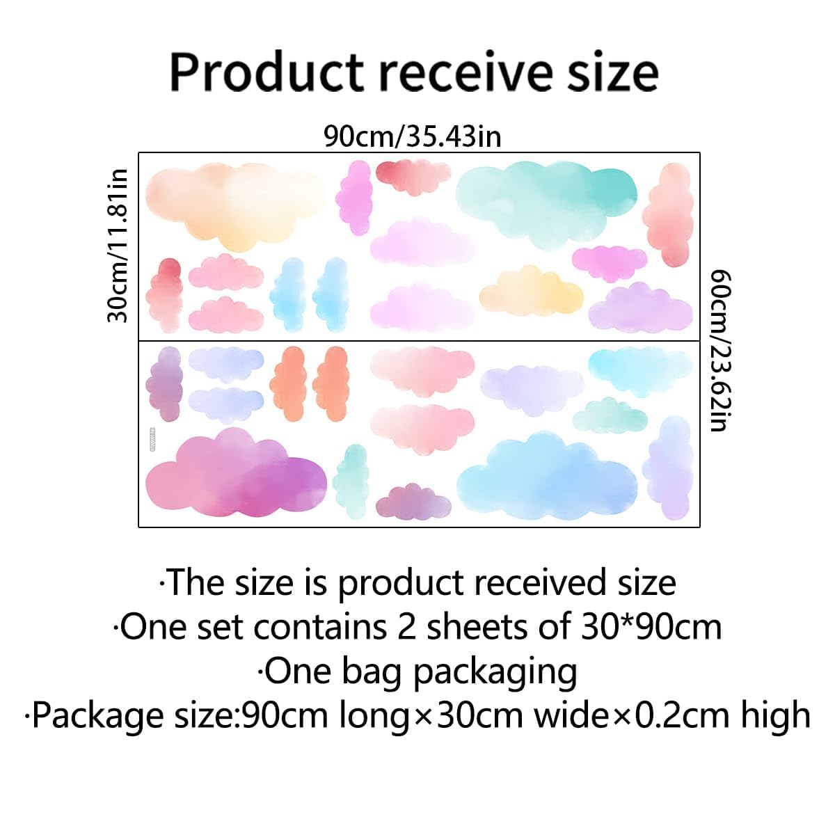 Clothmile pre-cut cloud stickers allow easy DIY wall decor and removal.