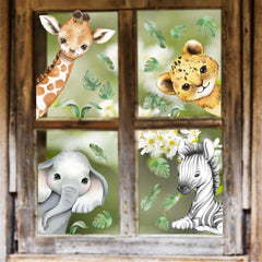 Clothmile elephant watercolor window sticker adds color and animal recognition focus.