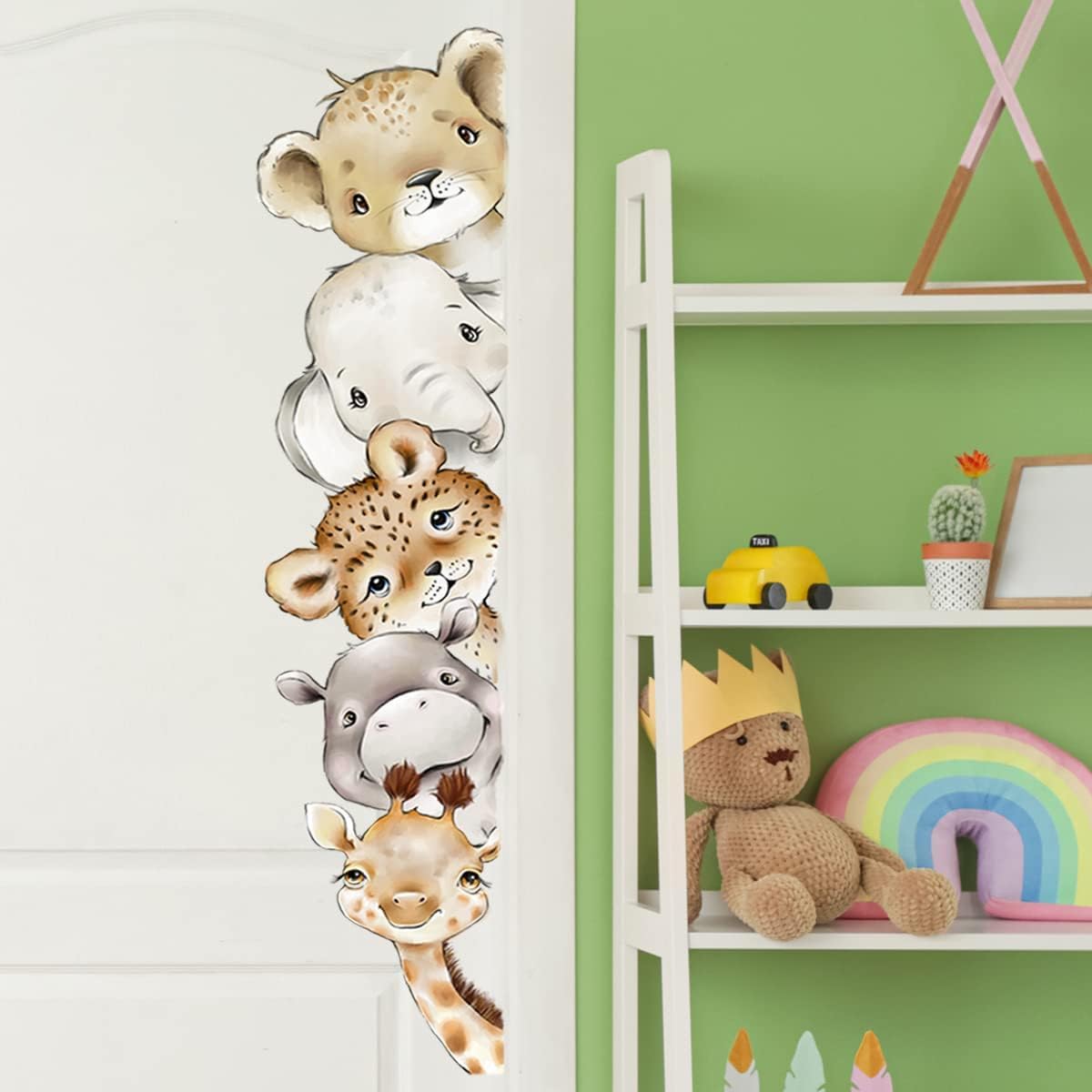 clothmile jungle giraffe wall decal adds cheerful whimsy to classroom