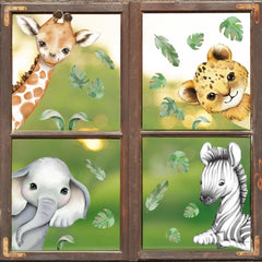 Clothmile lion watercolor window sticker brightens playroom ambiance and storytelling.