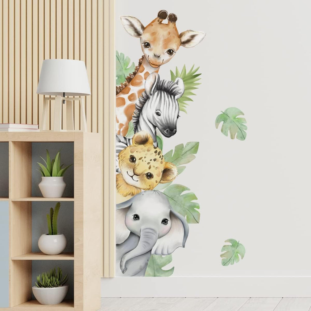 clothmile watercolor jungle wall decal elephant adds charming safari detail to kid's room