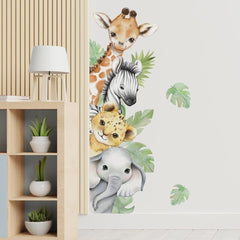 clothmile watercolor jungle wall decal elephant adds charming safari detail to kid's room