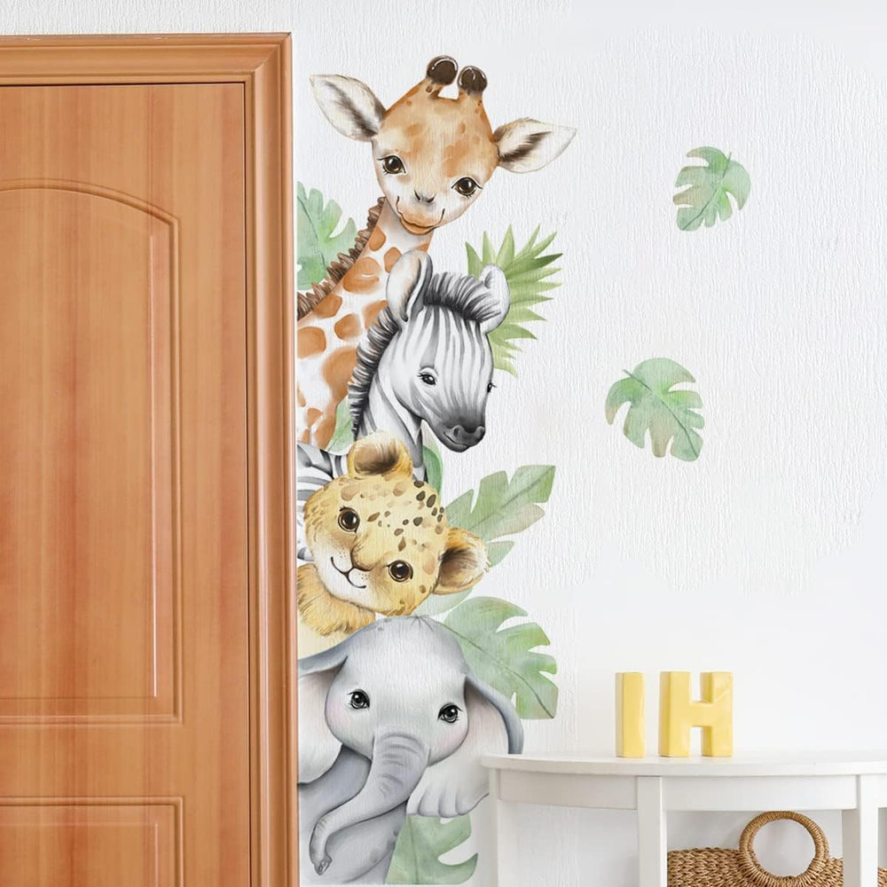 clothmile watercolor jungle wall decal overall scene adds a playful focal point in nursery or playroom