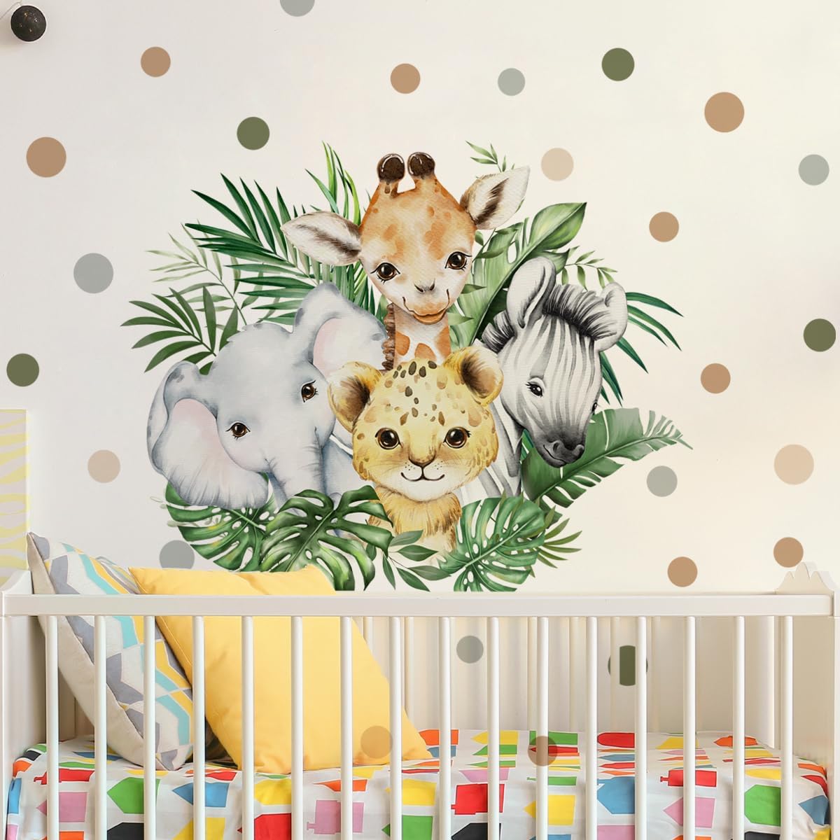 clothmile watercolor jungle giraffe wall decal brings whimsy to playrooms