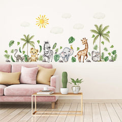 clothmile watercolor jungle lion wall sticker creates a bold focal point in kids' room