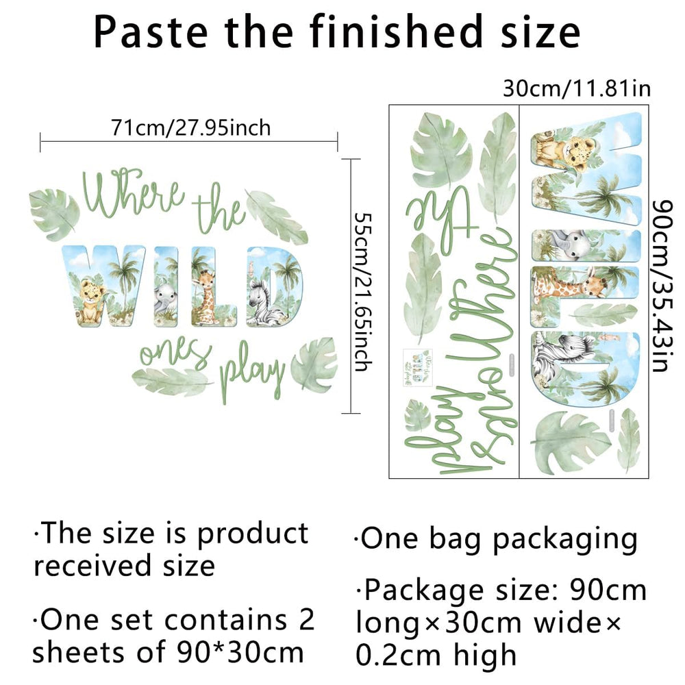 clothmile Wild Jungle Letters-Wild decal supports playful learning and storytelling.