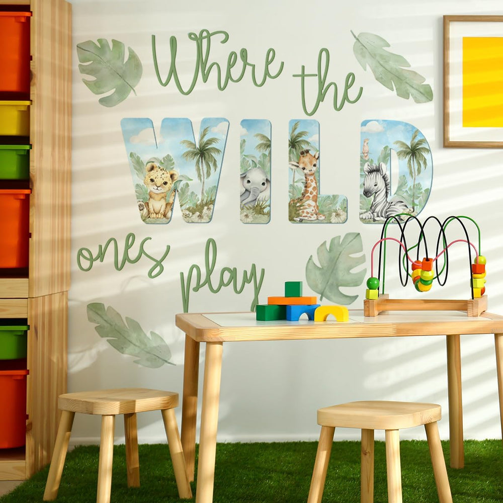 clothmile Wild Jungle Palm Leaves decal brings tropical calm to any room.