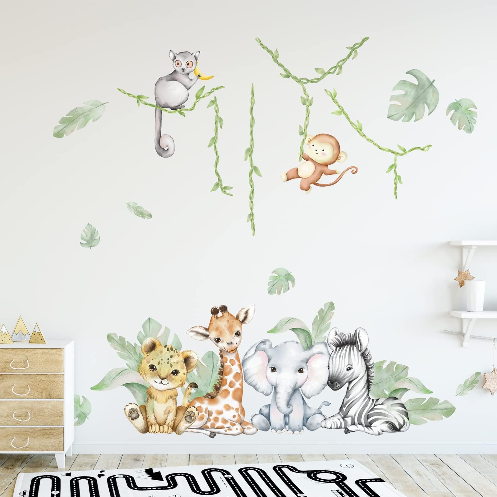 clothmile woodland zebra wall decal adds vibrant color to kids' room play