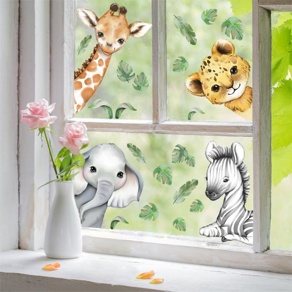 Clothmile zebra watercolor window sticker provides bold contrast for decor appeal.
