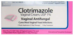 Clotrimazole vaginal cream tube for 1% dosage to help relieve vaginal yeast symptoms