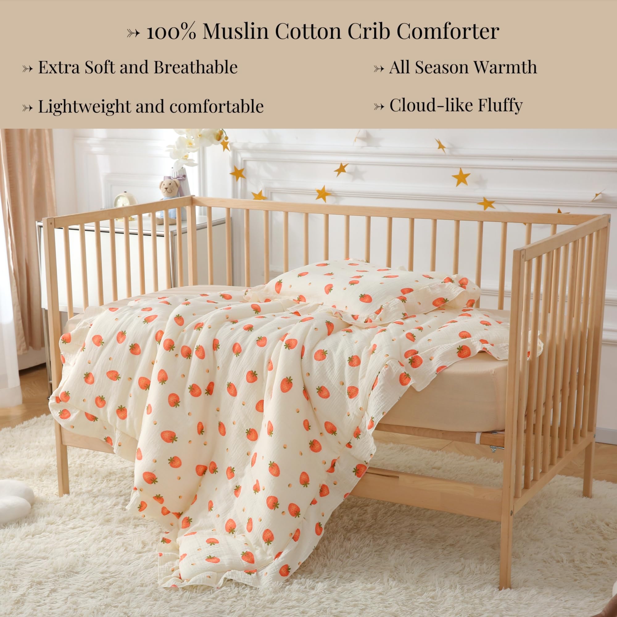 Close-up of CLoucl muslin fabric emphasizes breathable, skin-friendly texture