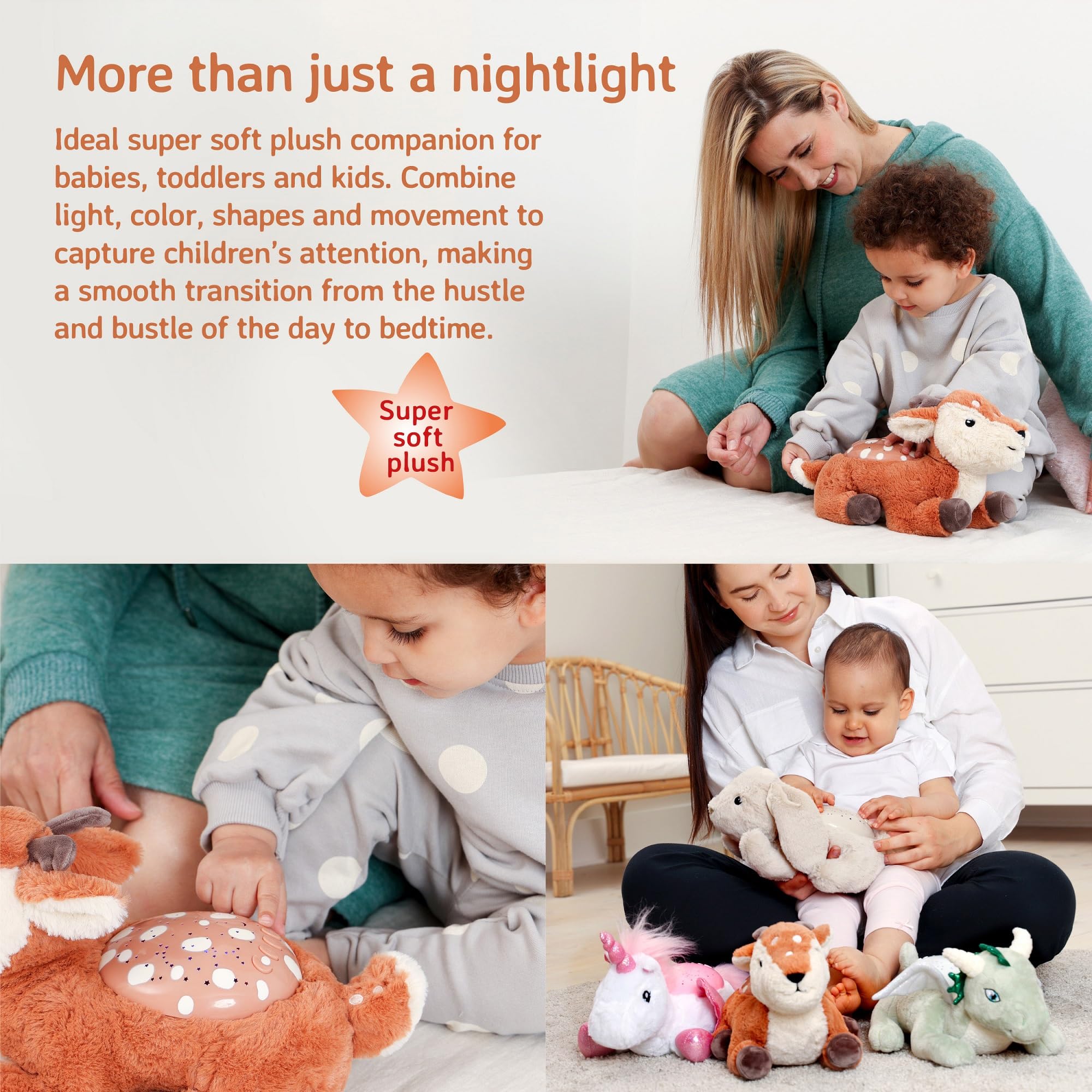 Cloud b nightlight offers green, blue, or amber colors for mood lighting.