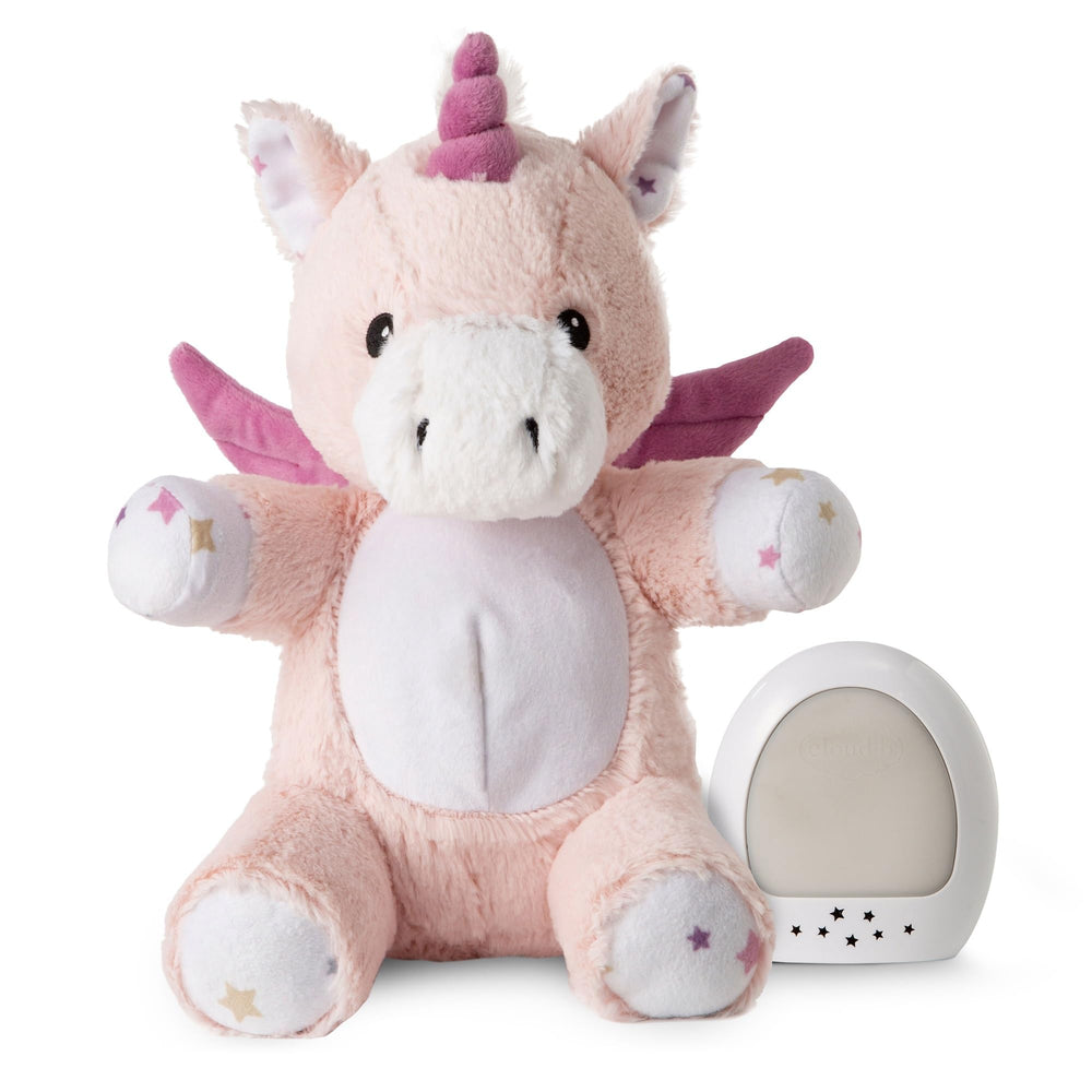 Cloud b LoveLight Buddies bedtime routine with unicorn glow.
