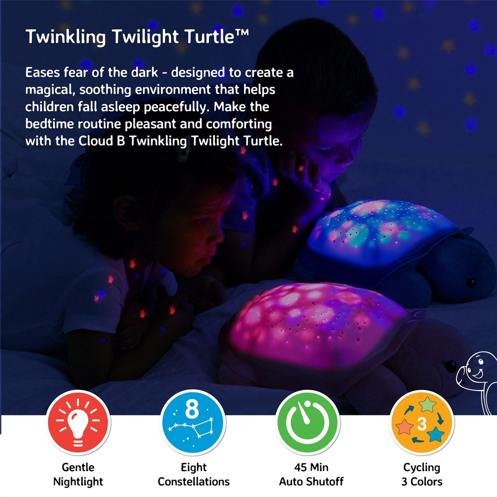 Cloud b projector emits soft white noise to aid peaceful sleep.