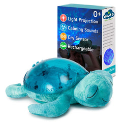 Cloud b Tranquil Turtle Aqua ocean projection creates a calming bedtime atmosphere.