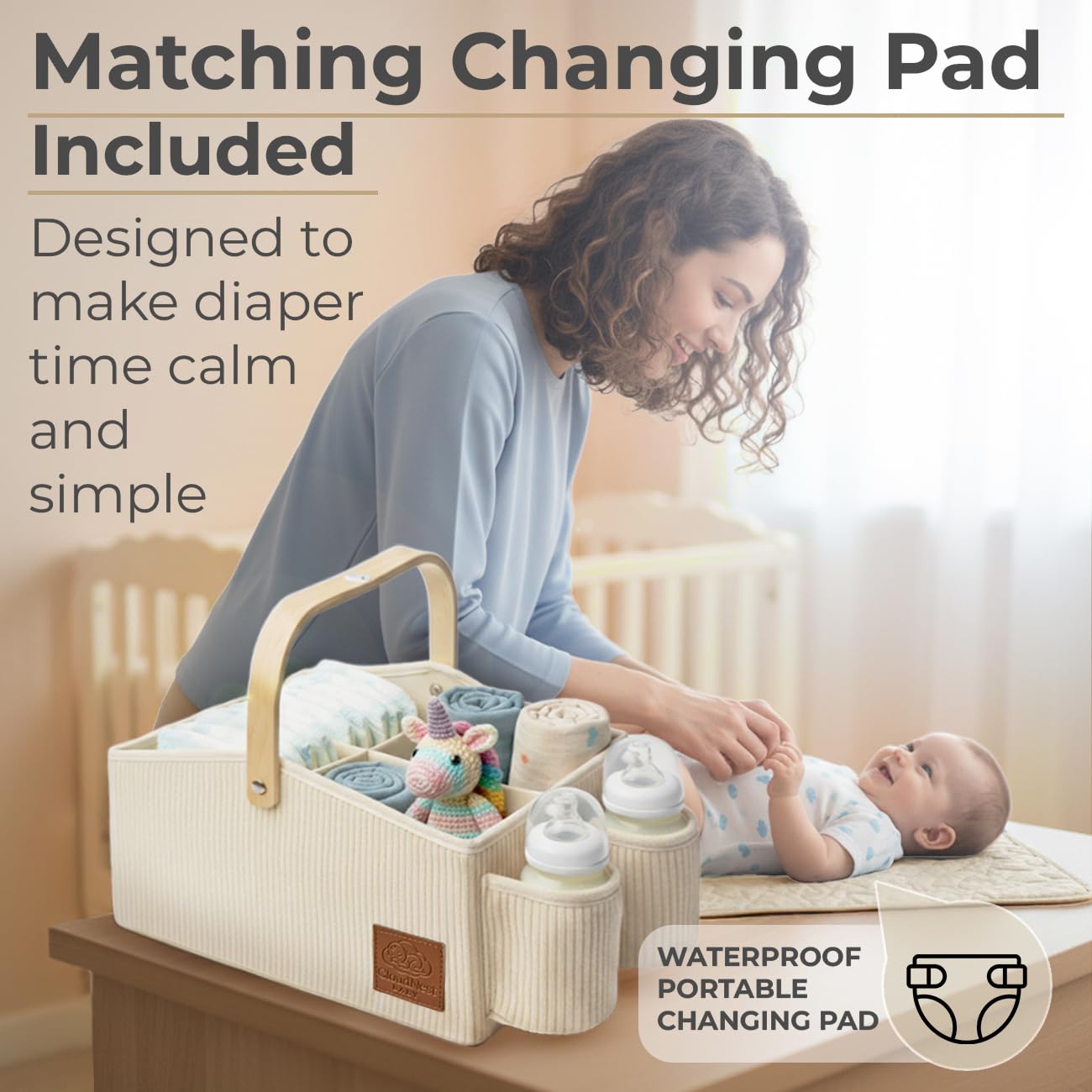 Cloud Nest Baby adjustable dividers organize diapers, wipes, and creams