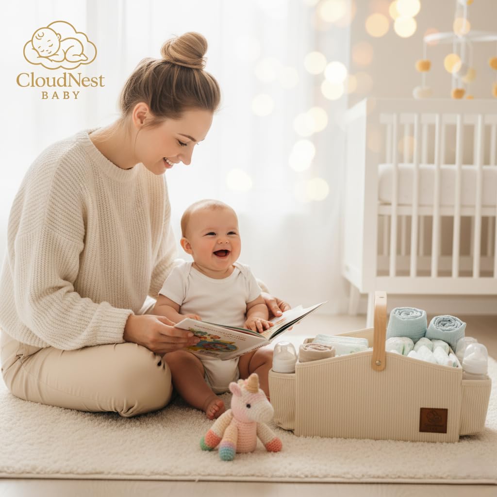 Cloud Nest Baby LED night light illuminates the nursery without waking baby