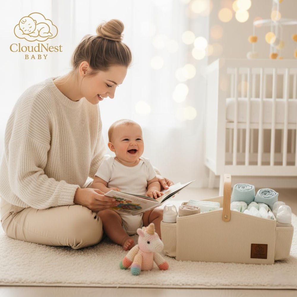Cloud Nest Baby LED night light illuminates the nursery without waking baby