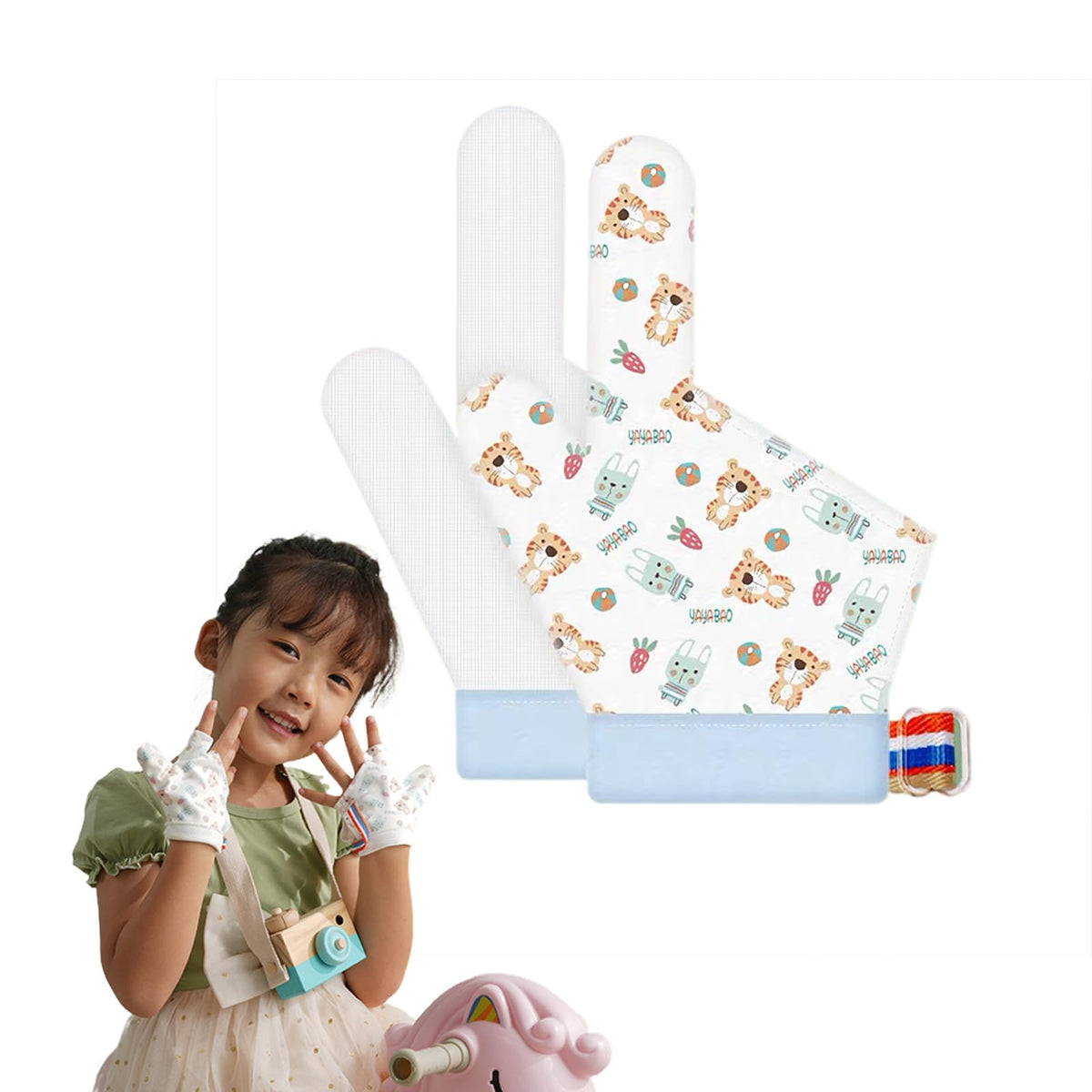 Cloverhome Thumb Sucking Stop for Kids close-up shows soft breathable guard.