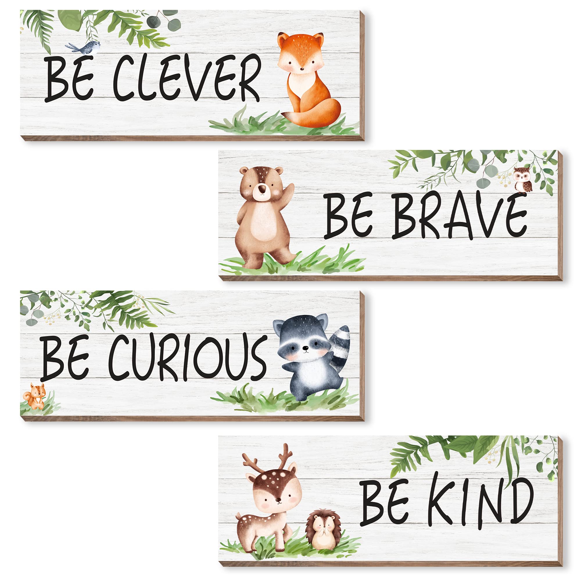 CloverKoi woodland animal wall sign be brave in a kid's room