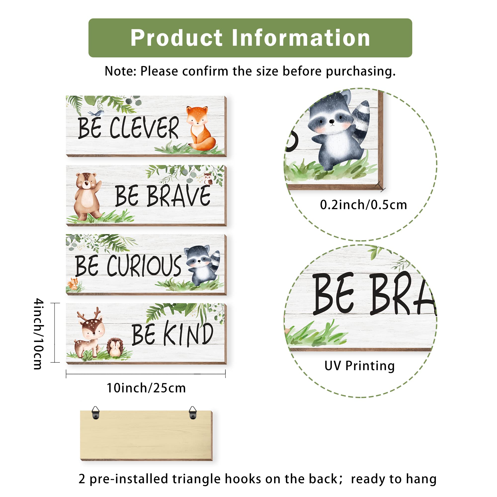 CloverKoi woodland animal wall sign be curious in a nursery