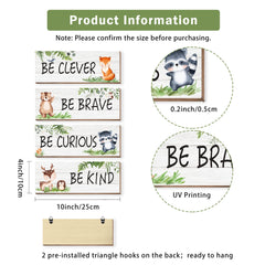 CloverKoi woodland animal wall sign be curious in a nursery