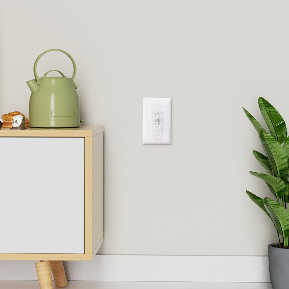 CLYMENE compact wall switch protection fits standard toggles.